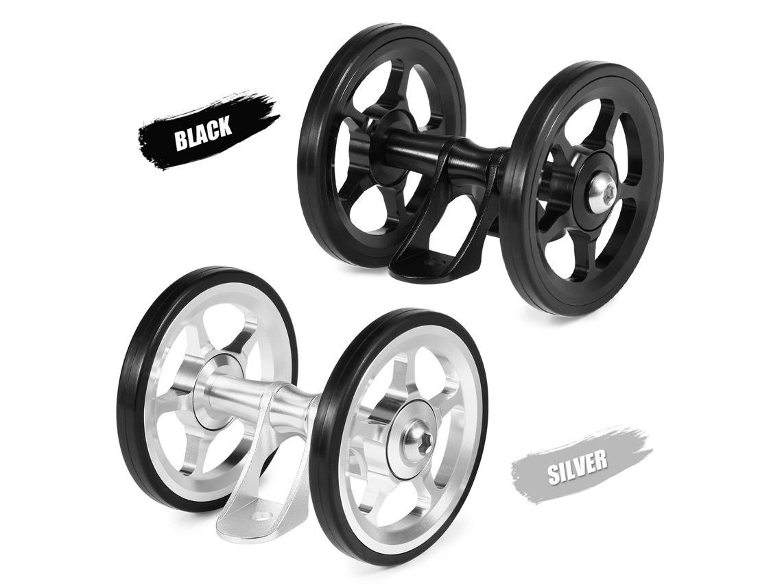 Rodas Duplas de Rolamento Mali para Bicicleta Plegável Brompton, Liga de Alumínio, para Para-choques Traseiro