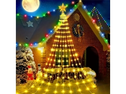 Luz De Natal Para Árvore (luz Quente De 2 M, Alimentada Por Energia Solar), Com 8 Modos De Luz De Estrelas E Cascata.