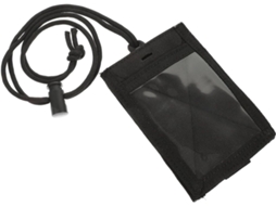 Lurelia Porta-crachá Portátil Com Cordão Em Tecido Oxford Preto Para Escritório E Escola
