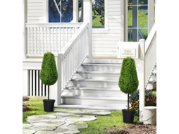 Conjunto 2 Buxus Artificiais 90cm, Forma De Lágrima, Vaso Inclusivo, Decoração Moderna Para Ambientes Internos.