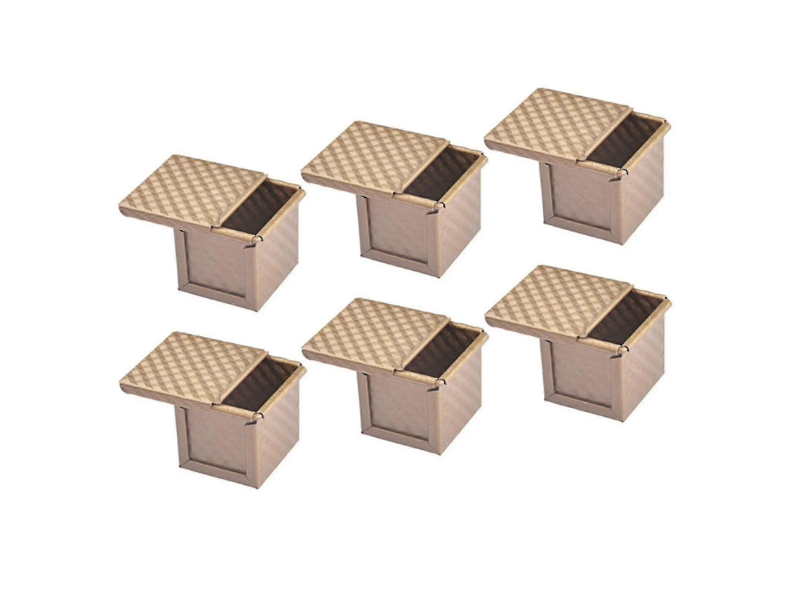Conjunto De 6 Formas Para Pão E Bolos, Revestimento Antiaderente, Com Tampa, Formato Quadrado, Para Forno, Confeitaria E Preparo Doméstico