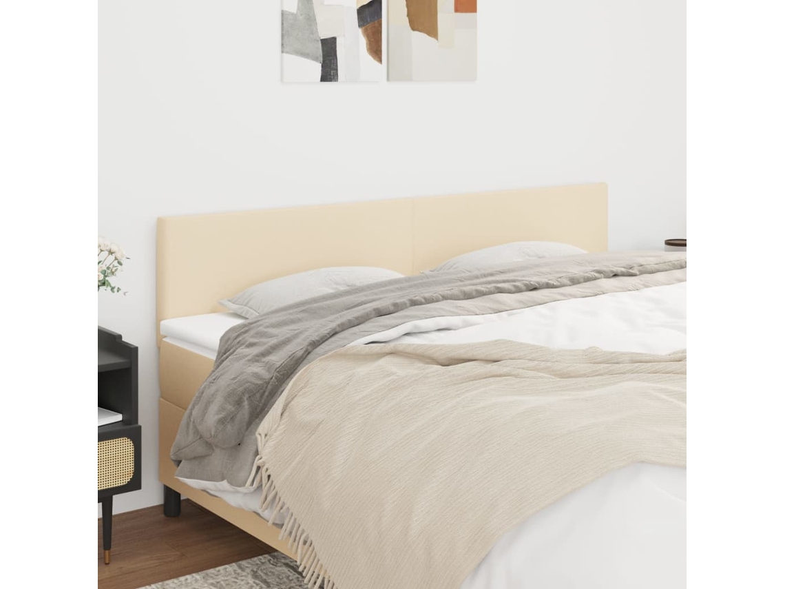 Vidaxl Cabeceiras Creme 200x5x78/88 Cm Tecido
