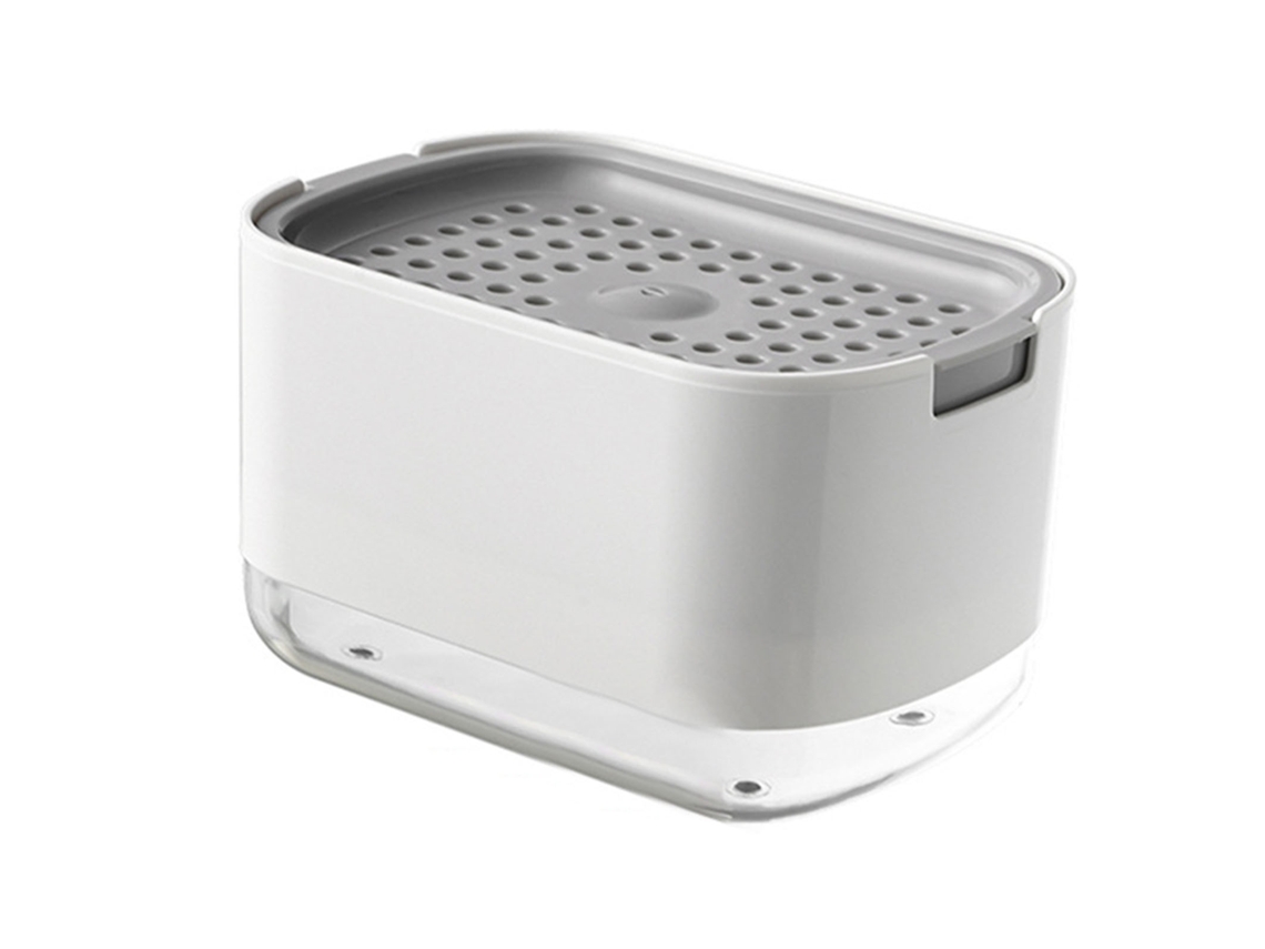 Caixa de Sabão com Suporte para Esponja Pp S/MARCA, Dispenser de Pressão para Cozinha