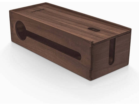 Organizador de Cabos/Estação de Armazenamento e Carregamento com Tampa Deslizante WOODSAKA Reka Grande Nogueira (43.7x14.7x11 cm)