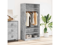 Vidaxl Roupeiro 100x50x200 Cm Contraplacado Cinzento Cimento