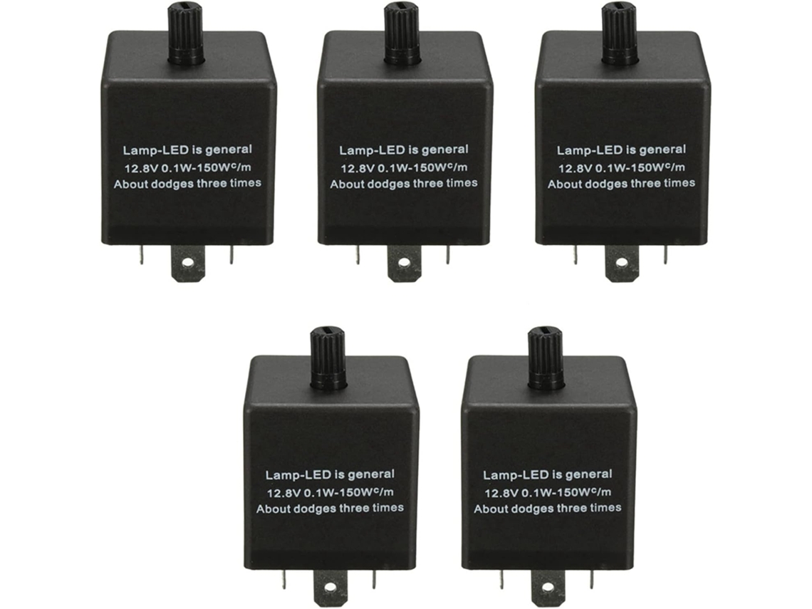 Relé De Pisca Ajustável 5 Pinos E 12v Para Carro Com Led