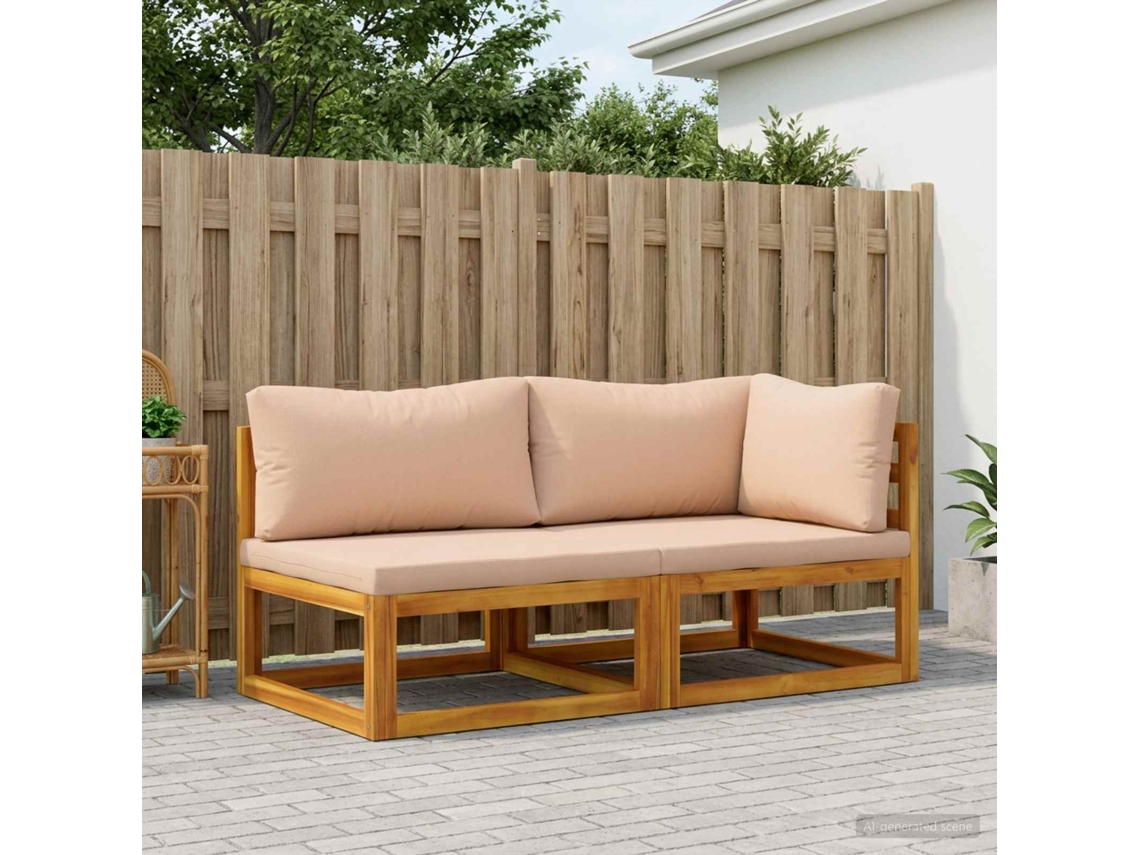 Vidaxl Conjunto De Sofá Modular Com Almofadões 2 Unid. 2 Lugar