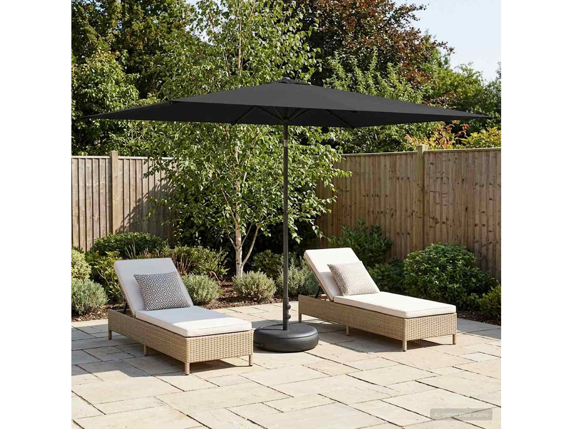 Vidaxl Parasol De Jardim Com Base Retangular 2 X 3 M Poliéster