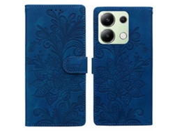 Capa De Celular Em Pu Com Fecho Magnético, Estampa Floral Em Relevo De Renda E Alça De Pulso Para Redmi Note 13 4g