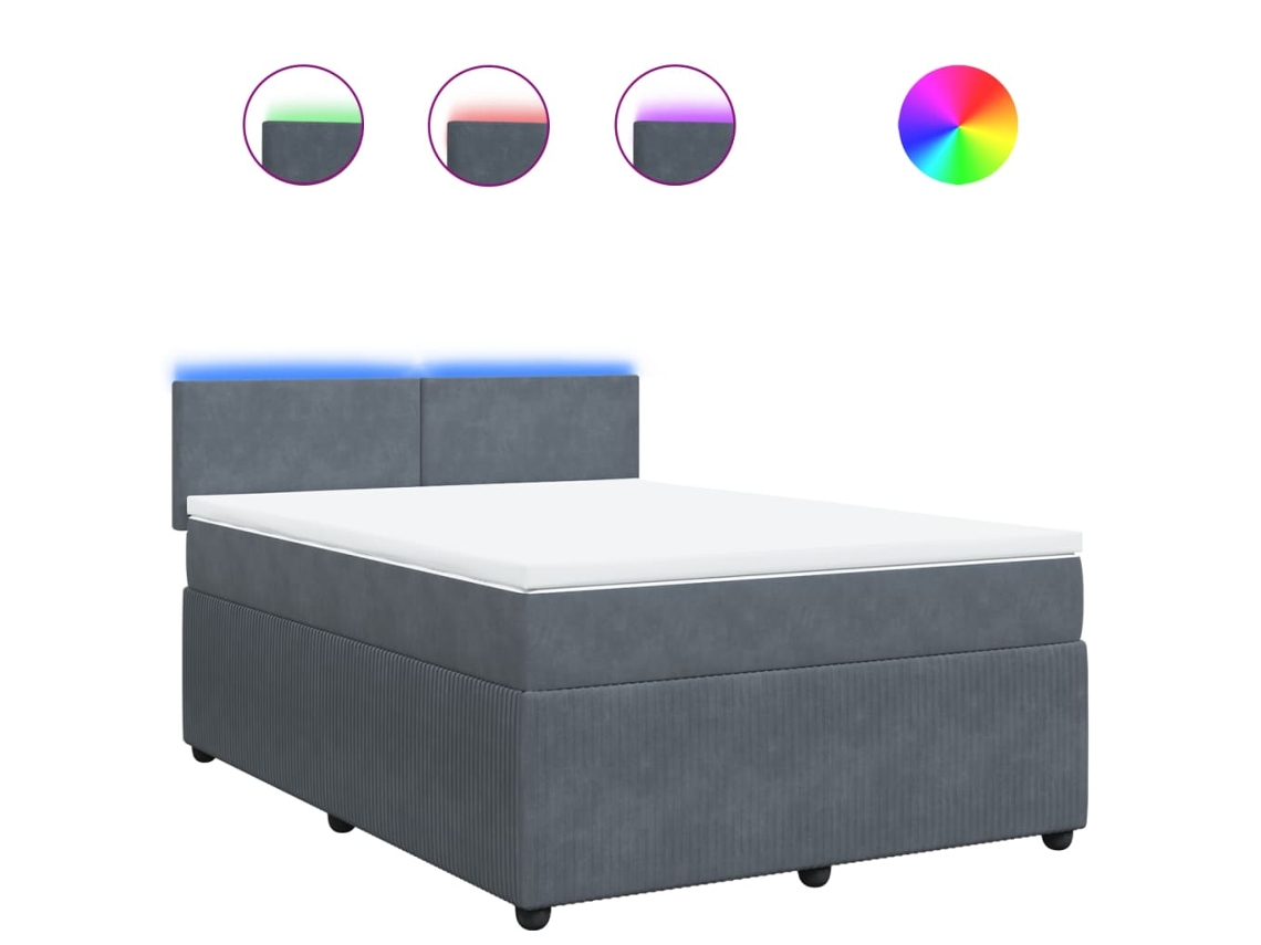Box Spring Bed, Box Spring Beds Vidaxl Cinzeto Veludo (160 X 200 Cm)
