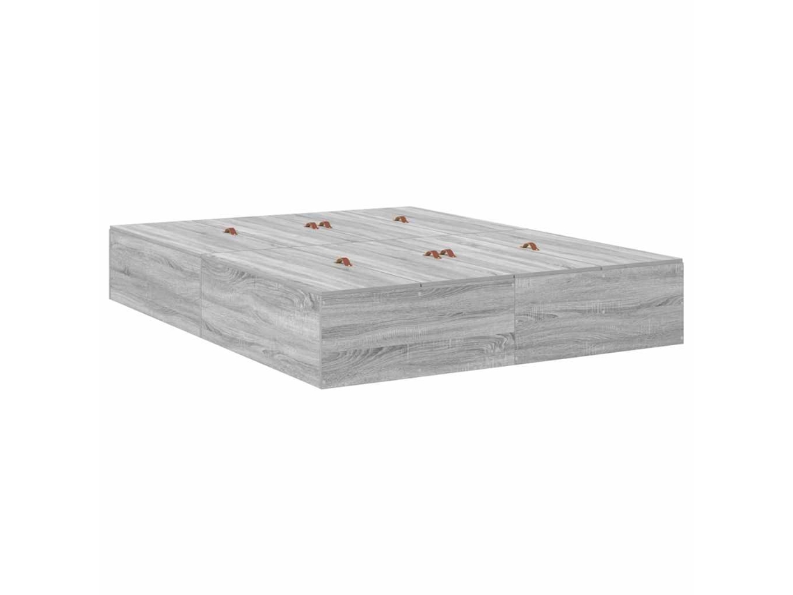 Estrado de Cama com Arrumação e Gaveta Cinza Sonoma 140 cm MAISON EXCLUSIVE