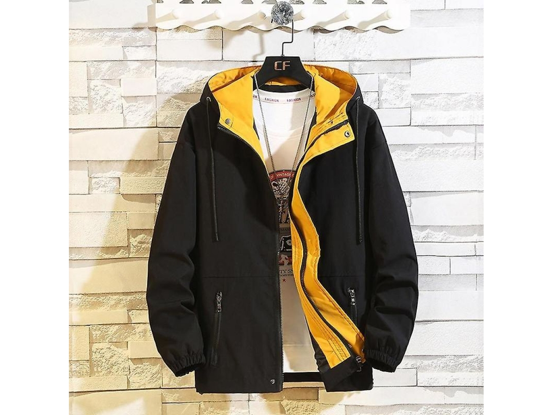 2026-chaqueta Casual Hombre Primavera Otoño Buzo Moda Béisbol Abrigo Cremallera Algodón Poliéster Xl Cor Negro