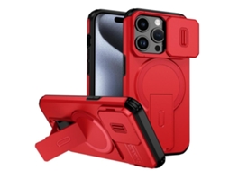 Capa Com Suporte Magsafe Para Iphone 15 Pro - Abertura Deslizante Com Proteção De Câmara