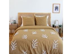 Roupa De Cama De Algodão Lavado Com Motivos Vegetais Tuftados, 2 Lugares