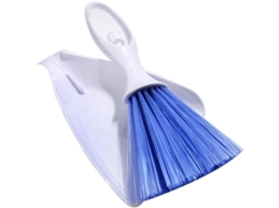 Recogedor LINJOU Y cepillo para limpeza de jaulas de pets, azul