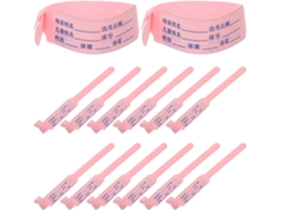 Pulseiras de identificação para bebês, pacote com 100 unidades, design confortável, ideais para ambientes médicos e eletrônicos.