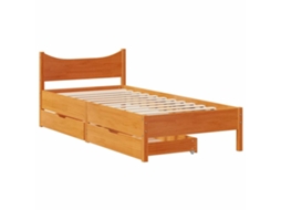Estrutura de cama VIDAXL Marrom Madeira (90x200 cm)
