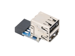 Adaptador De Expansão Usb 9pin Para 2 Usb2.0 Para Placa Mãe Pc, Azul Luz Dourada