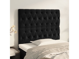 Vidaxl Cabeceira Preta 100x7x118/128 Cm Veludo