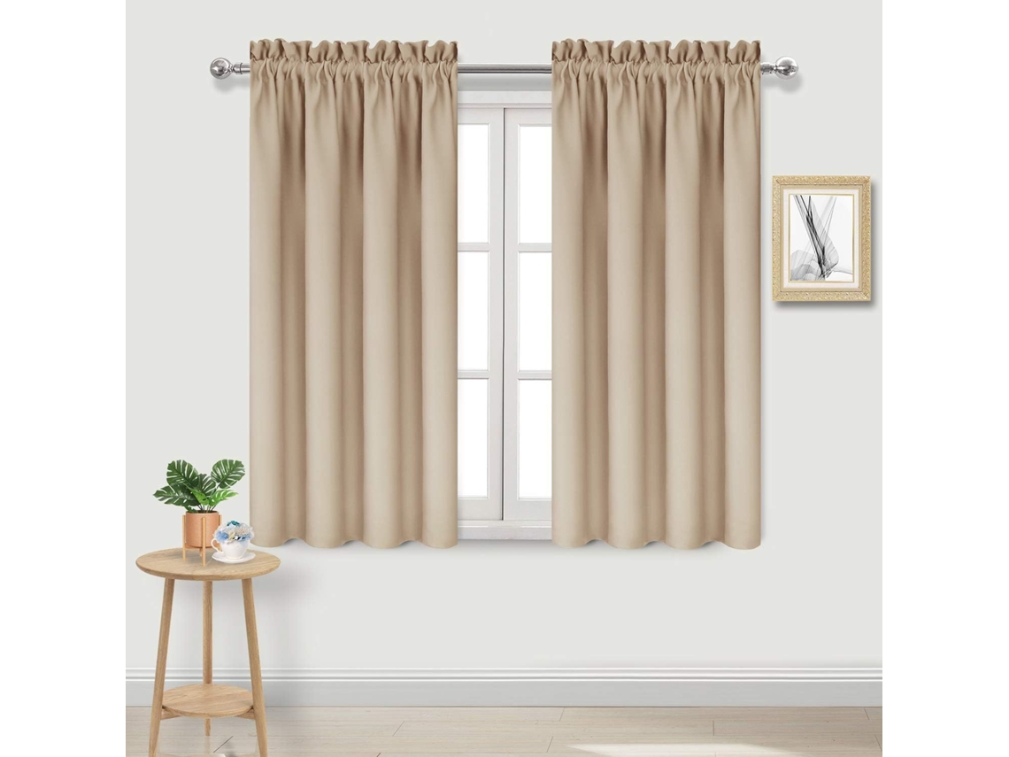 Cortinas Blackout Para Quarto - Cortinas Com Bolso Para Varão De Cortina, Isolamento Térmico, Sala De Estar, Cozinha, Cortinas De Economia De