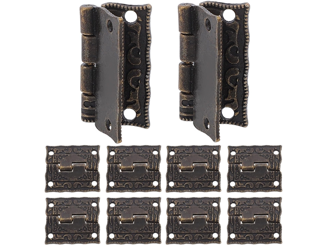 Conjunto De 10 Dobradiças Para Caixas Presente Em Aço Inoxidável Preto Antigo, 26x23mm, Para Caixas De Joias Madeira E