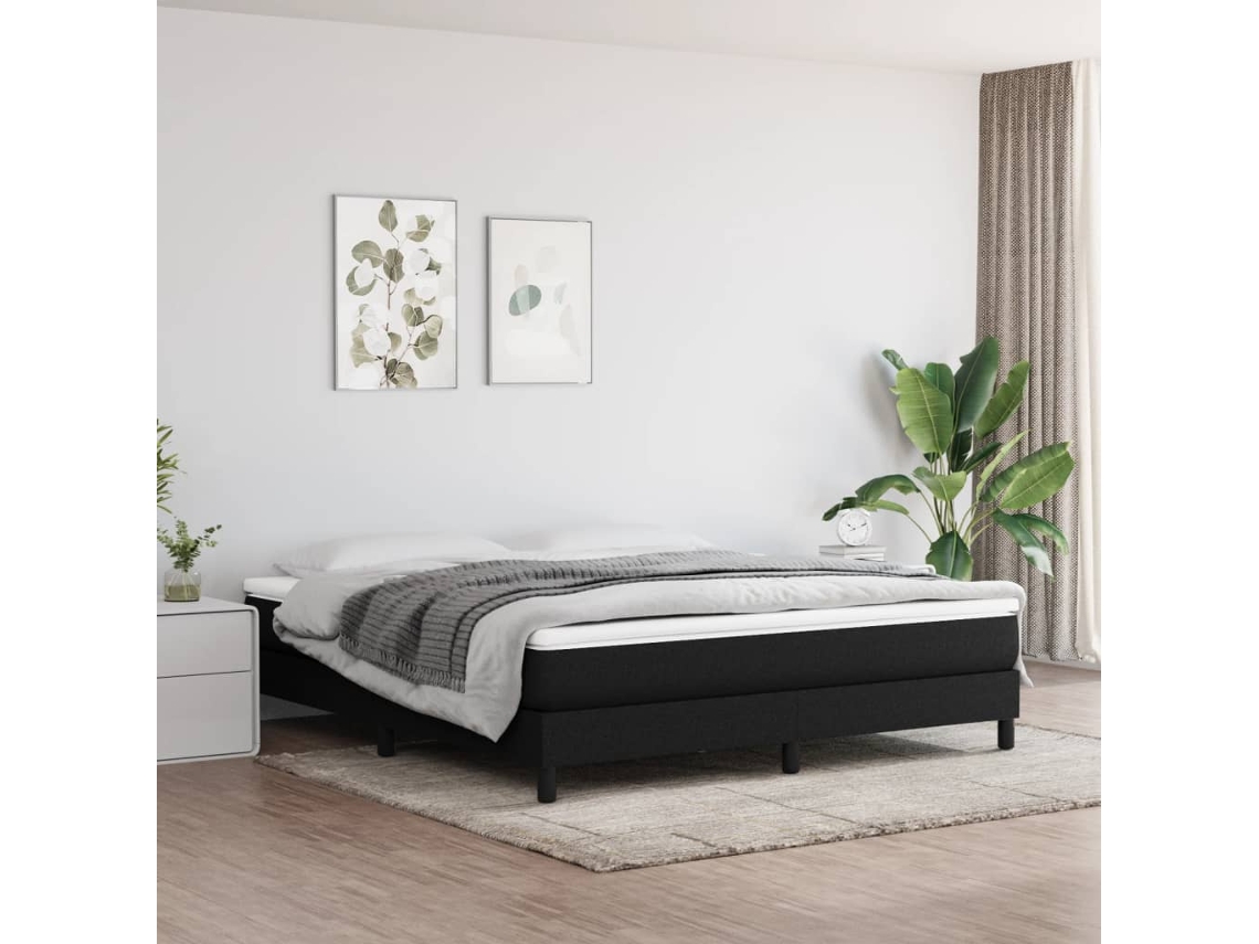 Vidaxl Colchão De Molas Ensacadas Firmeza Média 180x200x20 Cm Tecido Preto