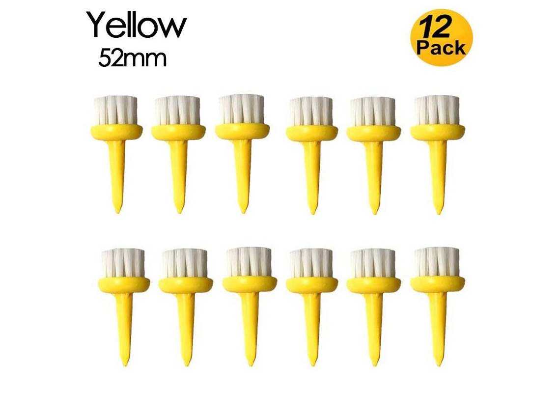 Mordely Golf Tees 12 St Unbreakable Tee Borste 52 mm Amarelo Gul Slowmoose