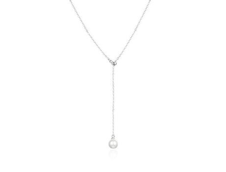 Colar Flexível Em Prata Com Pérola De Rio Agt N003w P Agato