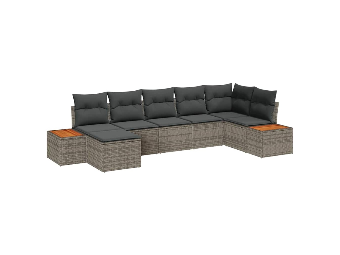 Maison Exclusive - Conjunto De Sofá De Jardim 8 Pcs Cinzeto Polirattan