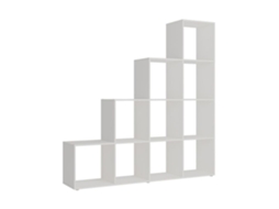 Estante Aramis, 138x143cm 10 Compartimentos, Branco, Branco, Vicco