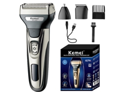 Barbeador Elétrico Potente 3 em 1, Exclusivo para Homens, Inclui Bateria Recarregável MDUG (prateado)