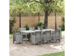 Vidaxl Mesa De Jardim Cinzento-claro 250 X 100 X 73 Cm Vime Pe