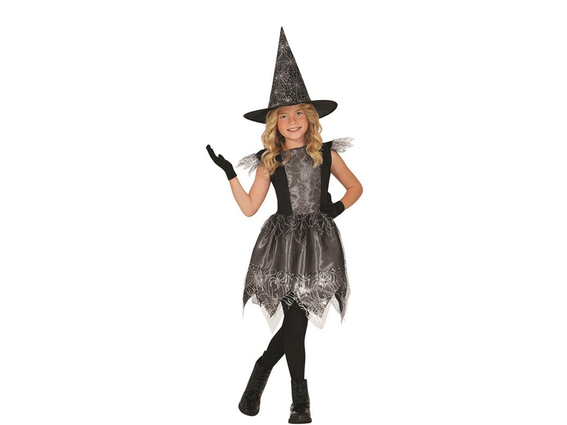 Fato de bruxa teia de aranha para menina
