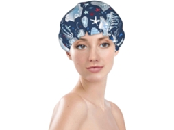 Touca De Banho Feminina, Reutilizável, Impermeável, Dupla Camada, Com Elástico, Ideal Para Cabelos Longos, Com Estampa