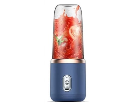 Extrator de Suco Mini Liquidificador Usb para Shakes Smoothies com 6 Lâminas Liquidificador Manual Juicer Juice Cup -Azul LEMONDA