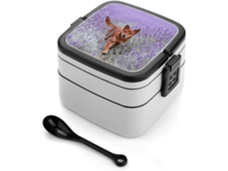 Dingo Em Campo De Lavanda, Marmita Bento Empilhável Para Adultos, À Prova De Vazamentos, Tamanho Grande, Com Fecho Tipo