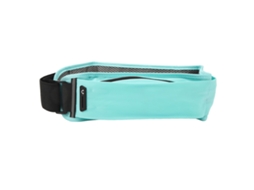 Cinto de corrida Slowmoose com faixa refletiva azul-celeste, elástico, respirável, fino e leve, com vários bolsos independentes.