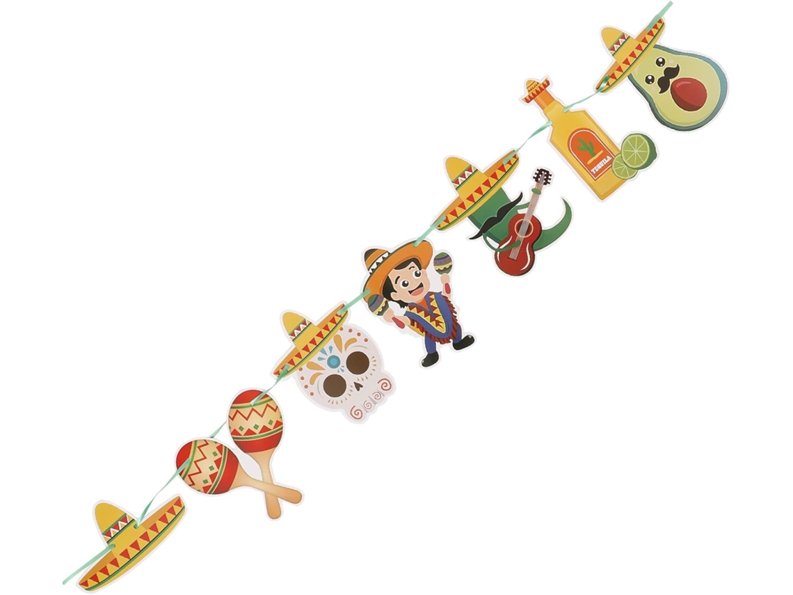 Bandeirola Decorativa Mexicana para Festa, Feita de Papel, para Uso Diário, com Estilo Vibrante e Atmosfera Única do CHABERLU