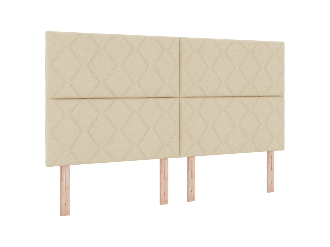Cama  Com Colchão E Luz Led, Creme - Vidaxl. Feita De Tecido. (180x200 Cm)