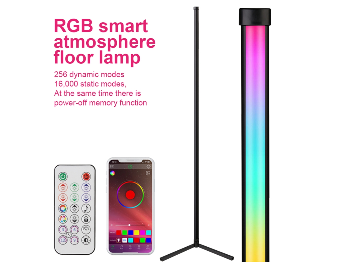 Lâmpada de Cantinho Rgb 150cm 9W Led BT Controle App/música/sincronização/temporizador | S/MARCA