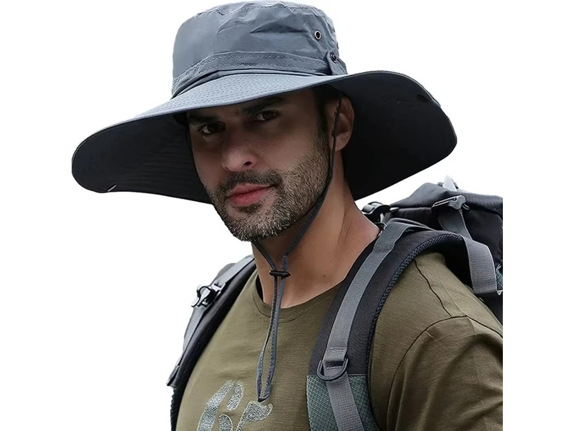 Chapéu De Verão Para Caminhadas E Pesca Para Homens Com Proteção Uv Cinza Escuro SUNNY SPACES