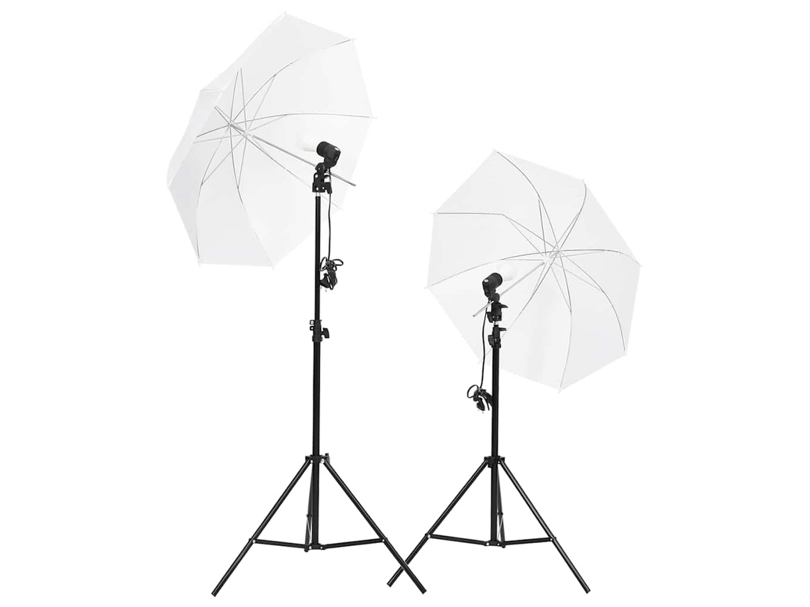 Vidaxl Kit De Iluminação Para Estúdio Com Tripés E Sombrinhas