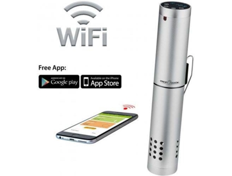 Máquina de Cozinhar Sous Vide PROFICOOK SV 1159 (1000 W) — Sous Vide com WiFi e App para controlo e preparação automática de alimentos. Função preparação de iogurtes e manter quente. 1000W. App free para IOS e smartphone. Adequado para recipientes a partir de 15 cm de altura.