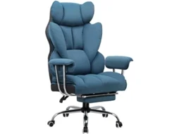 Cadeira para Jogos GTPLAYER,Cadeira ErgonóMica ara EscritóRio Com Apoio ara Os PéS, SuperfíCie Em Tecido,Azul
