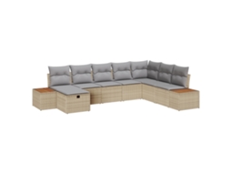 Sofá De Jardim Vidaxl Bege Vime Pe (55 X 62 X 69 Cm)
