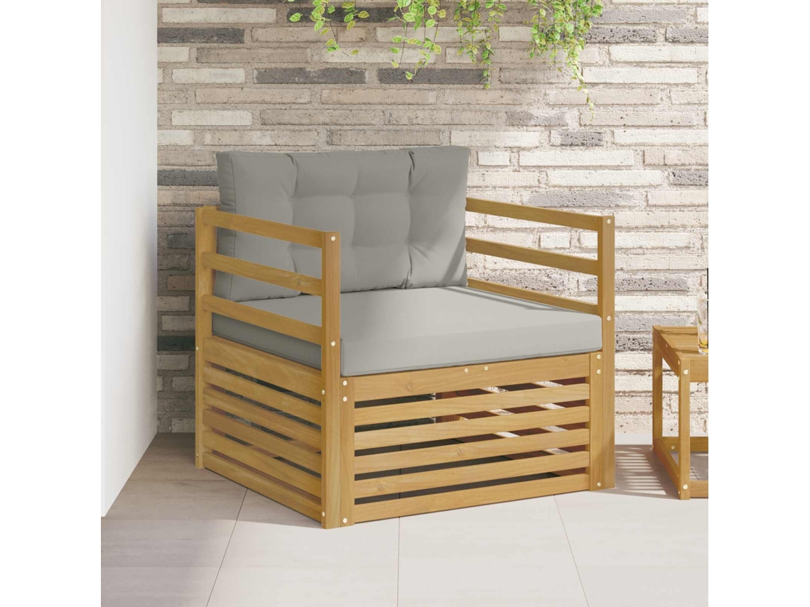 Vidaxl Sofá Exterior Branco E Cinzento-claro