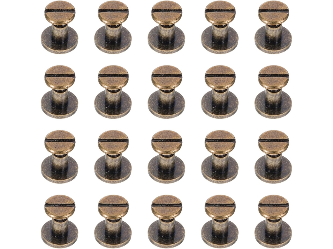 Kit de 30 Parafuso Rebites para Shineofi Encadernação em Cobre Antigo, 9x6, 5mm, para Álbuns, Cadernos e Scrapbooking