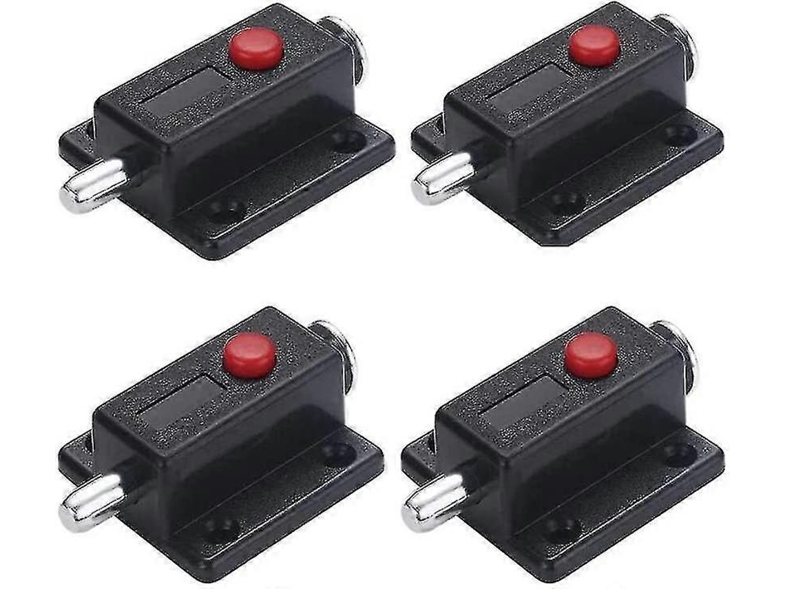 Conjunto de 4 pestillos automáticos com resorte e perilla negra S/MARCA