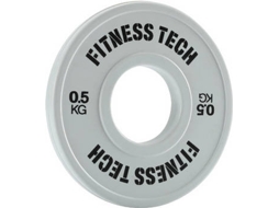Disco de Musculação FITNESS TECH Plate Fracionário Branco (0,5 kg)