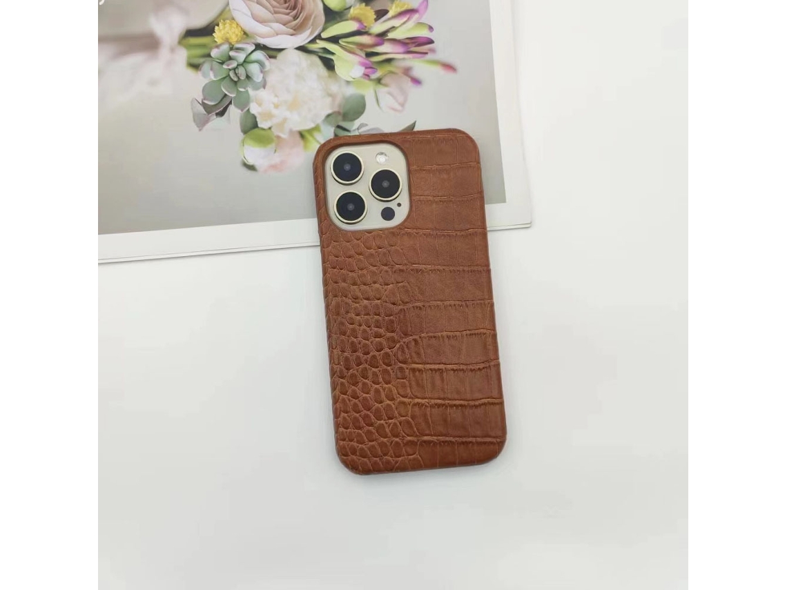 Capa Para Iphone 17 Pro Com Estampa De Crocodilo Marrom (tendência)